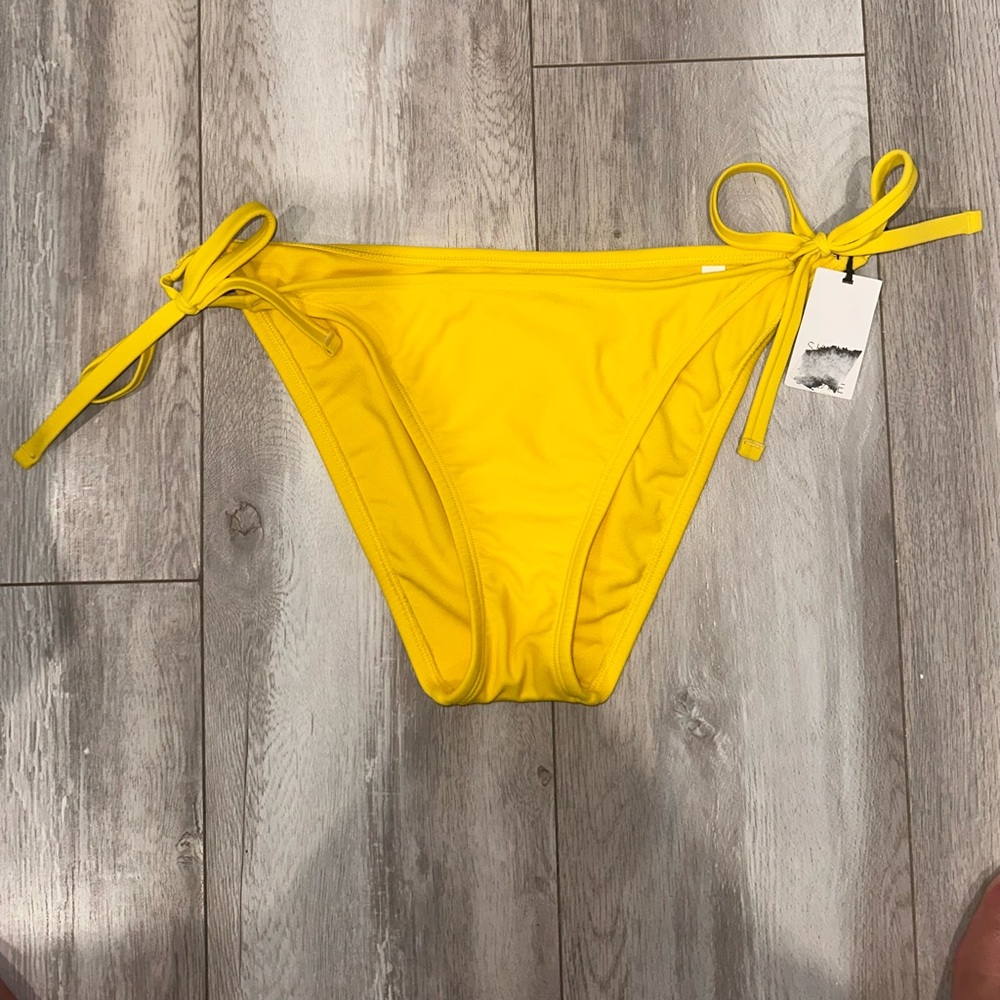 Yellow Tie-Side Bikini Bottom